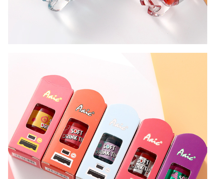 Máy bán hàng tự động Hàn Quốc soda son bóng giữ ẩm lâu dài không đánh dấu môi chống nước son bóng dễ thương phù hợp với học sinh - Son bóng / Liquid Rouge 	son bóng romand glasting water gloss