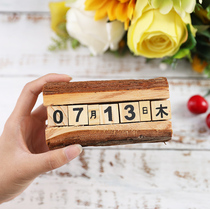 zakka log small calendar perpetual calendar Wood calendar Wood calendar Net Red live nail art food photo shoot photography props