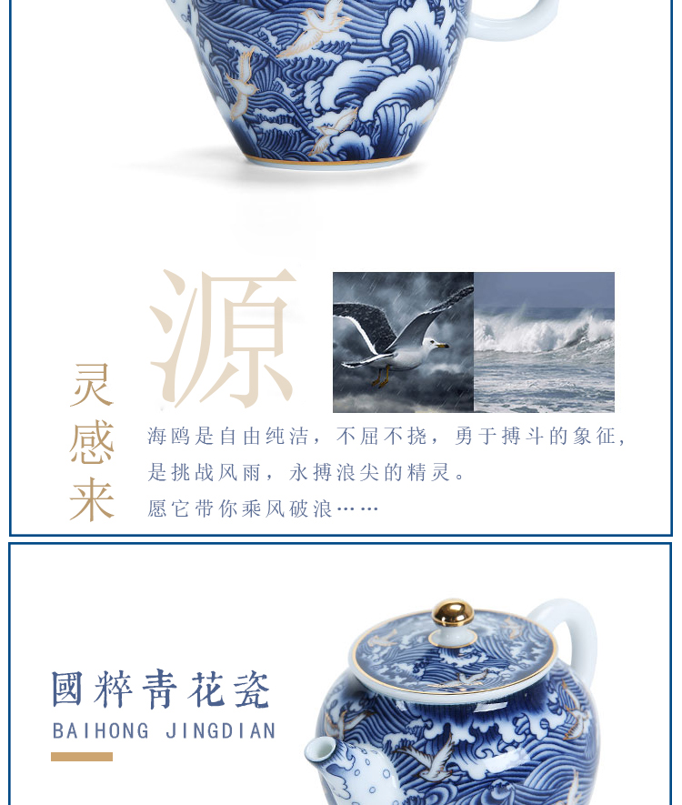 Imitation enamel see colour on flower ceramic teapot kung fu tea set the see colour blue and white porcelain enamel teapot single pot by hand