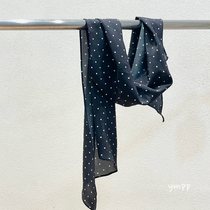 YMPP｜Summer silk scarf Southern France retro ladies polka dot 2024 tied bag handle silk scarf skin-friendly sun protection