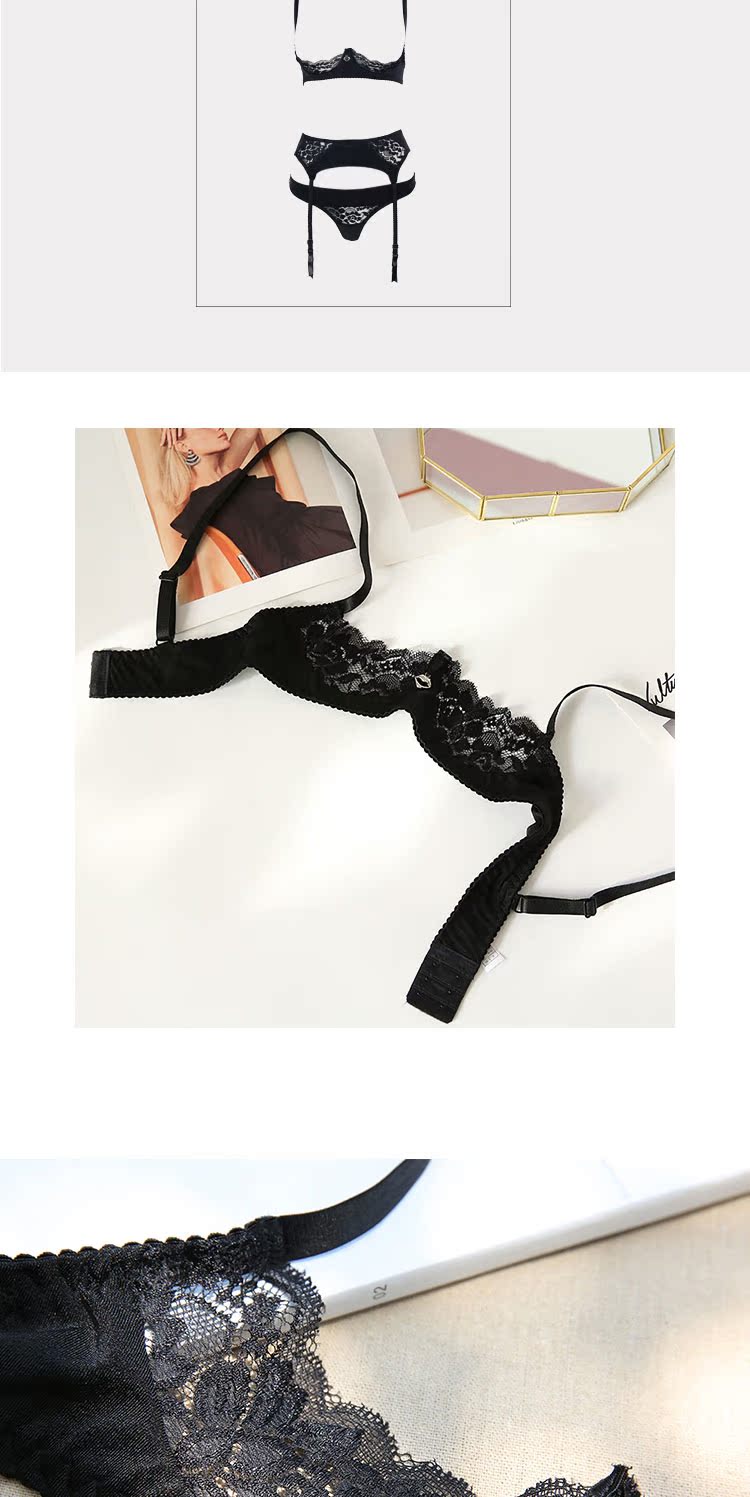 Không đầy đủ Sexy bra garter set quần lót ren quần lót nữ đẹp