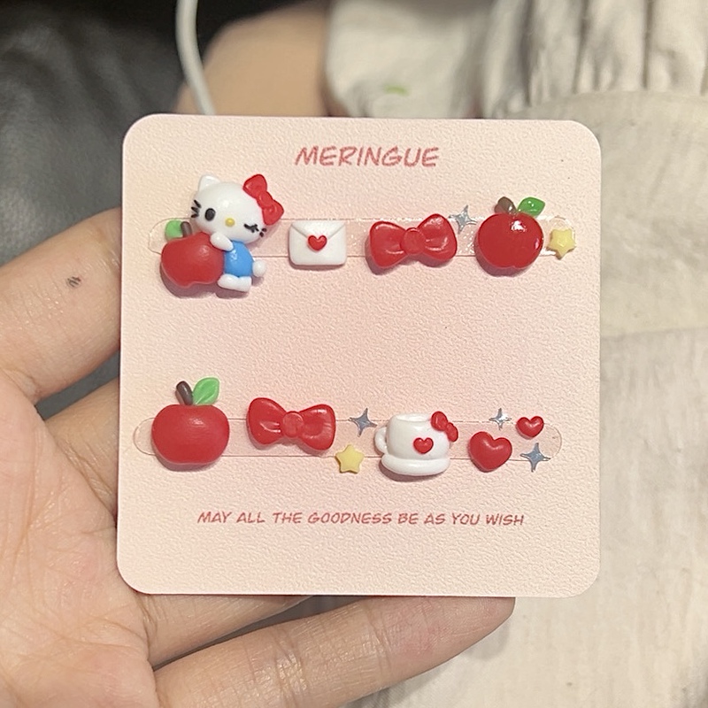 Red Apple Kitty Nail Art Material Kit Carving Set Decoration Set