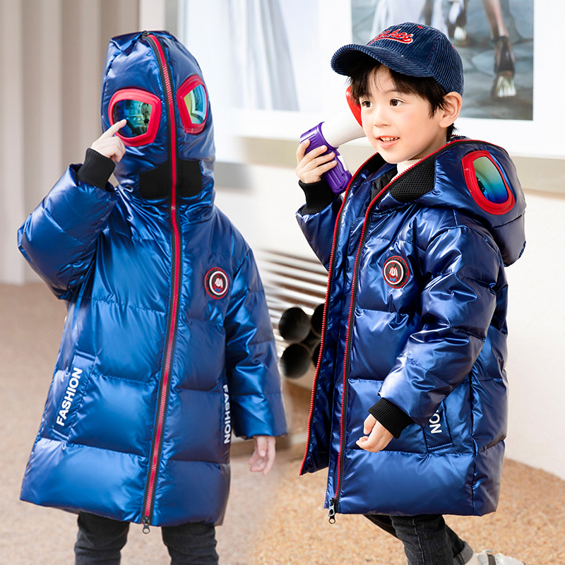 New Style Bala Dance Children's down Jacket for Boys, Mid-Length, Washable, Thickened, Ultraman Stylish Coat, Trendy