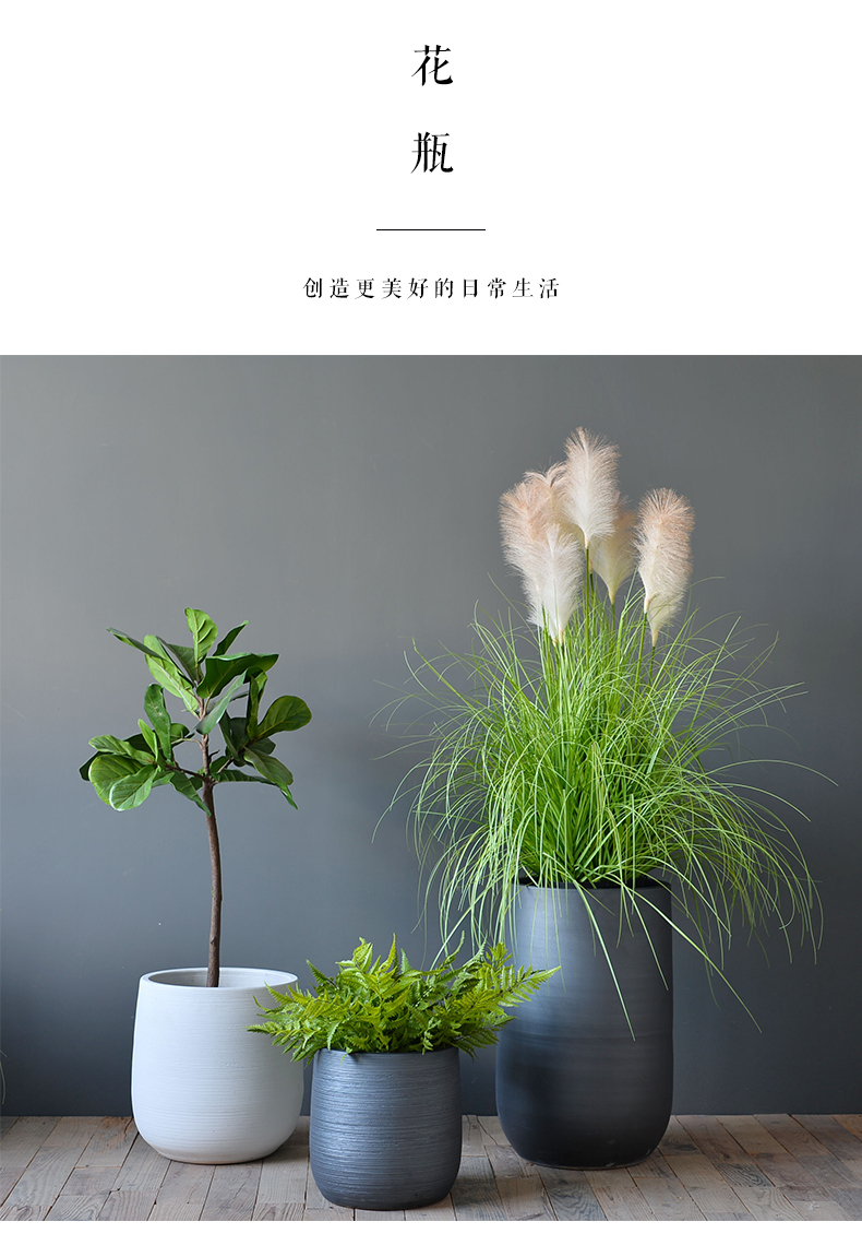 Nordic ceramic vase landing creative pattern flower arranging furnishing articles dried flower flower implement I and contracted sitting room decorated INS