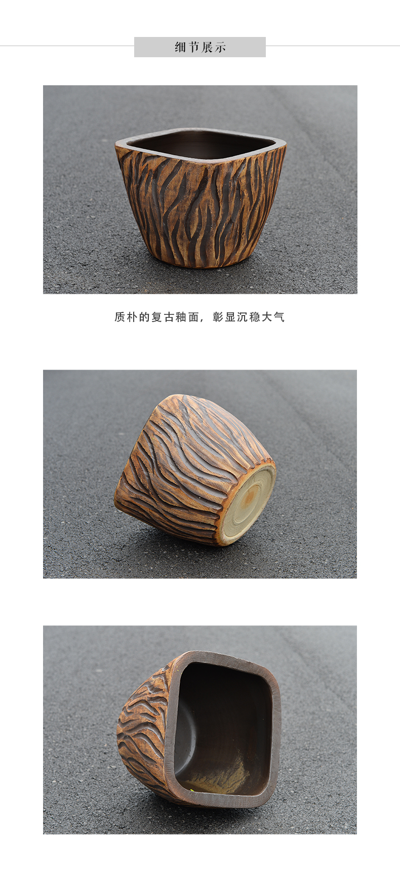 Jingdezhen ceramic fish tank water furnishing articles coarse pottery basin of the lotus pond lily bowl goldfish tank cylinder landscape the tortoise