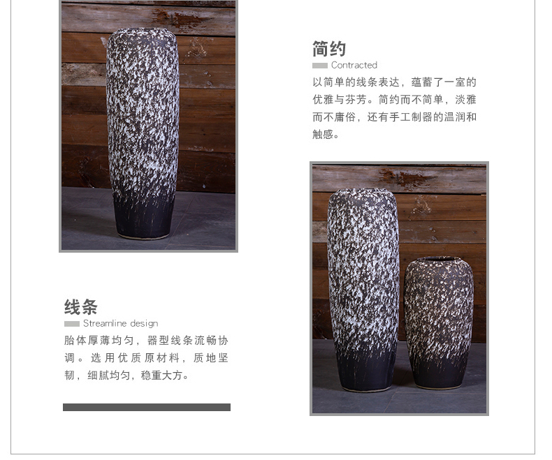 Jingdezhen ceramic vase of large sitting room place flower arrangement to restore ancient ways crude tank Nordic hotel club decoration decoration