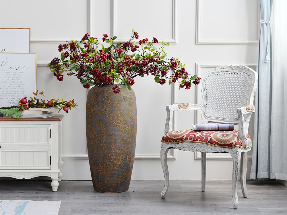 Ceramic vase landing creative placer gold retro nostalgia dried flower arranging flowers furnishing articles home decoration large European sitting room