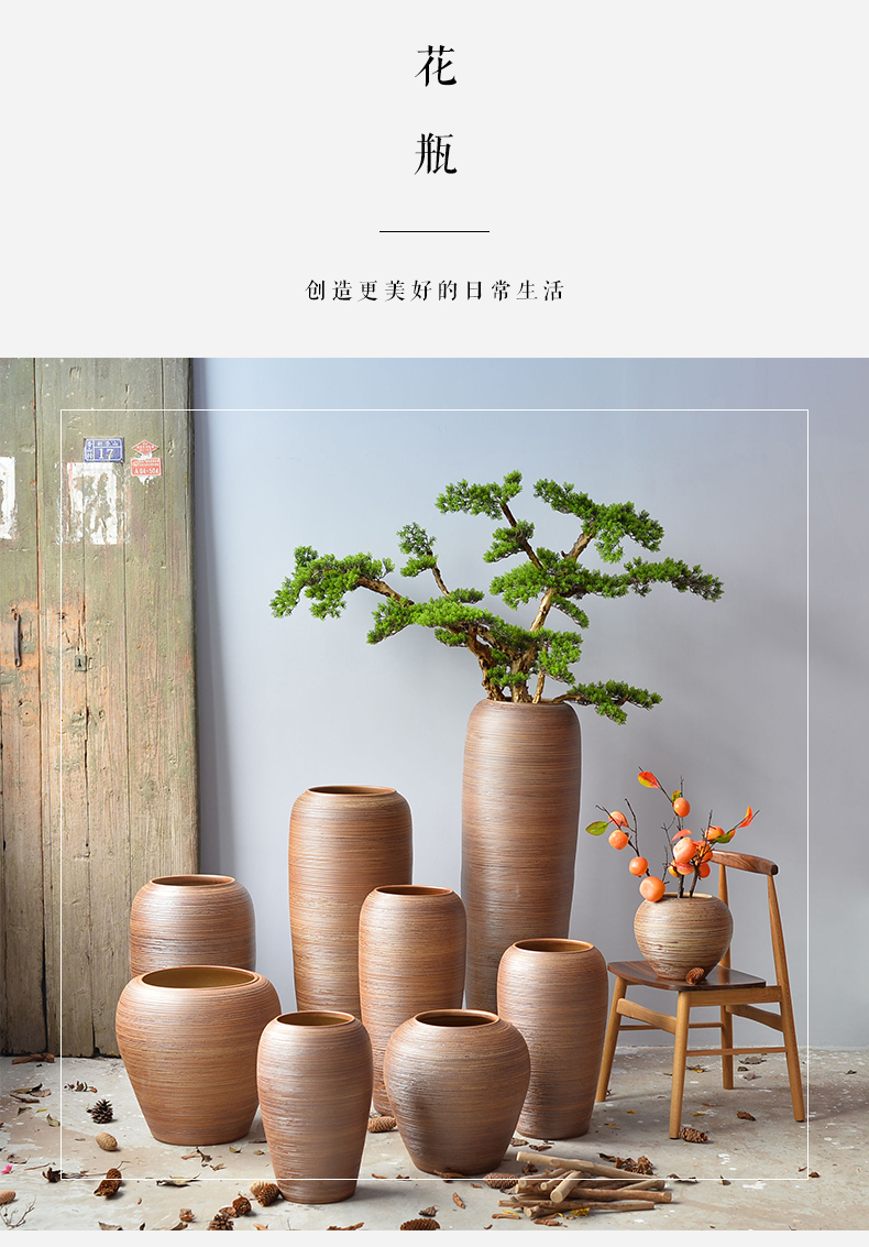 Jingdezhen ceramic vase of large hotel villa covers furnishing articles sitting room porch flower arranging the simulation tree decoration