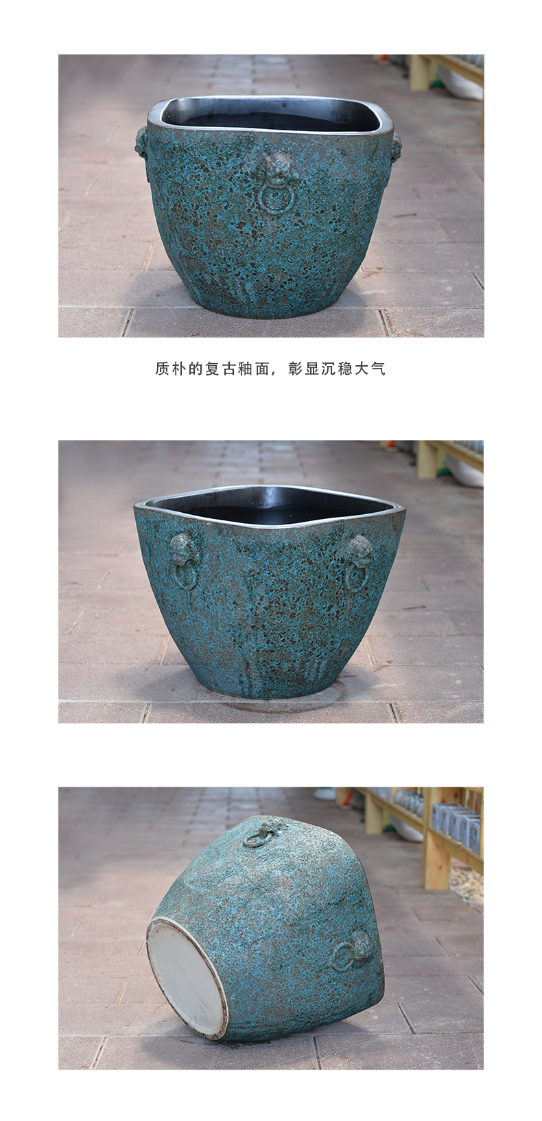 Jingdezhen ceramic extra large aquarium fish bowl sitting room nostalgic lotus garden water lily landscape tank ornaments