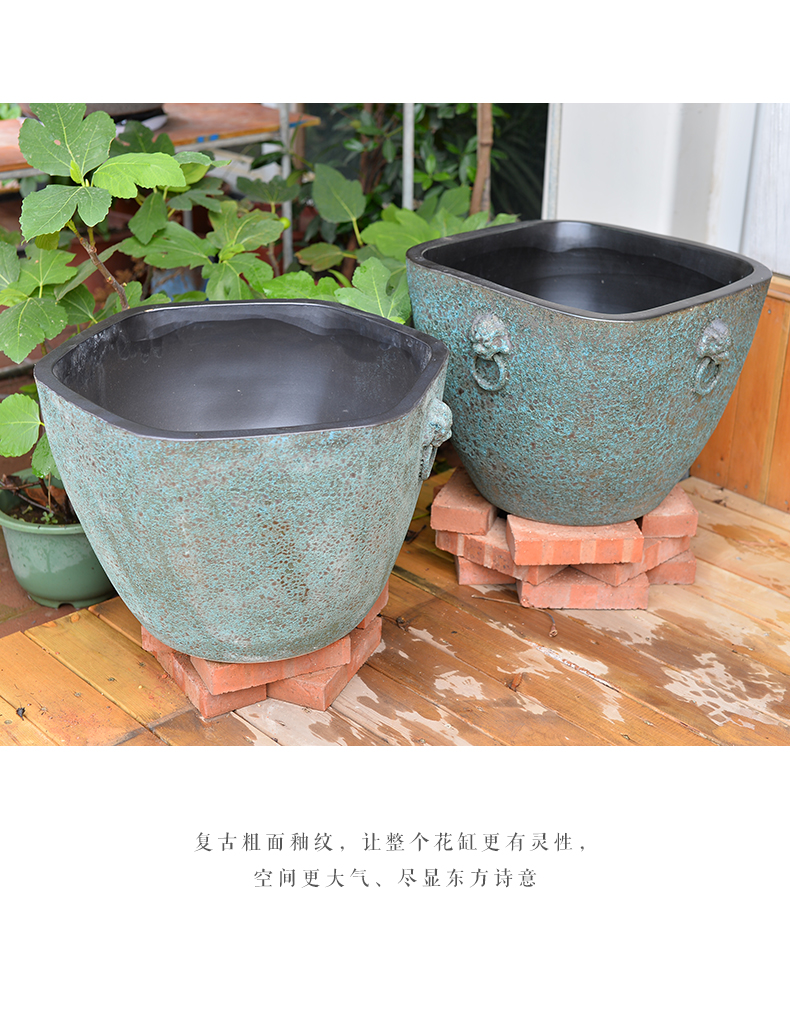 Jingdezhen ceramic extra large aquarium fish bowl sitting room nostalgic lotus garden water lily landscape tank ornaments