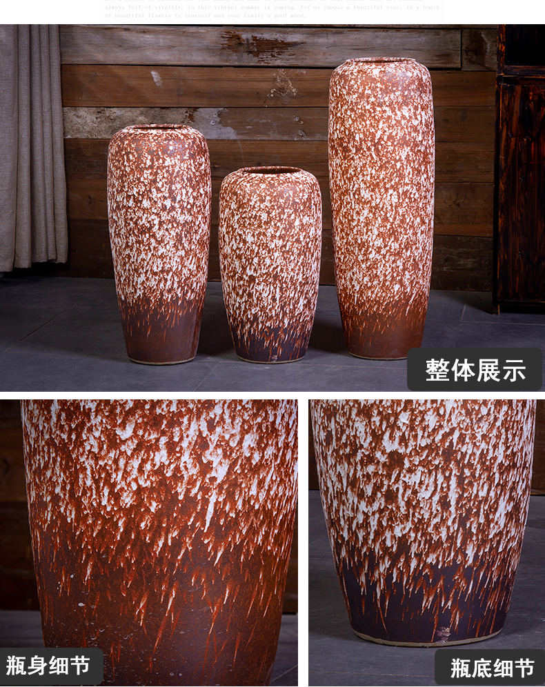 Ceramic vase landing coarse pottery to restore ancient ways do old flower arranging furnishing articles dry flower decoration to the hotel Europe type contracted large living room