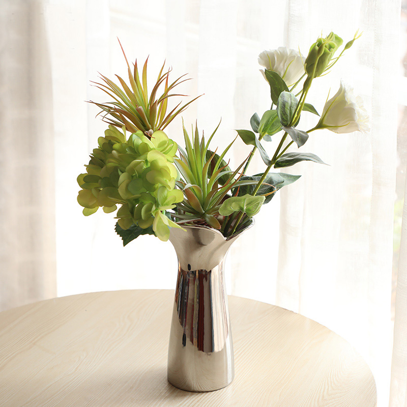 Nordic light key-2 luxury silver plating ceramic vases, I and contracted sitting room flower arranging furnishing articles between example tail decorations