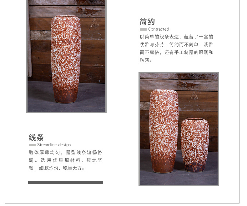 Ceramic vase landing coarse pottery to restore ancient ways do old flower arranging furnishing articles dry flower decoration to the hotel Europe type contracted large living room