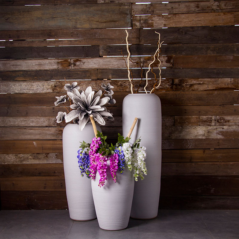Jingdezhen ceramic large vases, flower arrangement sitting room place I and contracted white checking pottery landing big flower pot