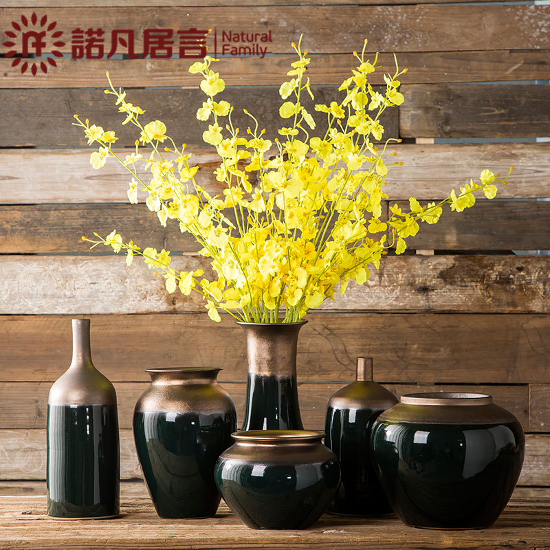 Mesa of jingdezhen ceramic vase suit metal glaze sitting room hotel villa decoration ideas dried flower arranging flowers is placed