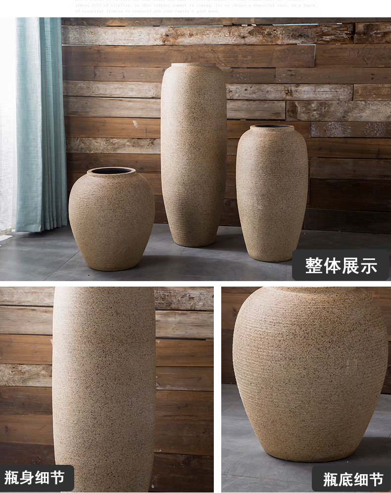 Large coarse pottery vases, ceramic hotel villa clubhouse sitting room ground flower arranging furnishing articles contracted fashion decoration decoration