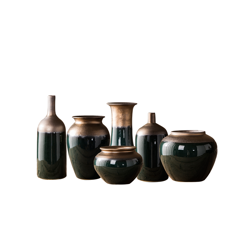 Mesa of jingdezhen ceramic vase suit metal glaze sitting room hotel villa decoration ideas dried flower arranging flowers is placed