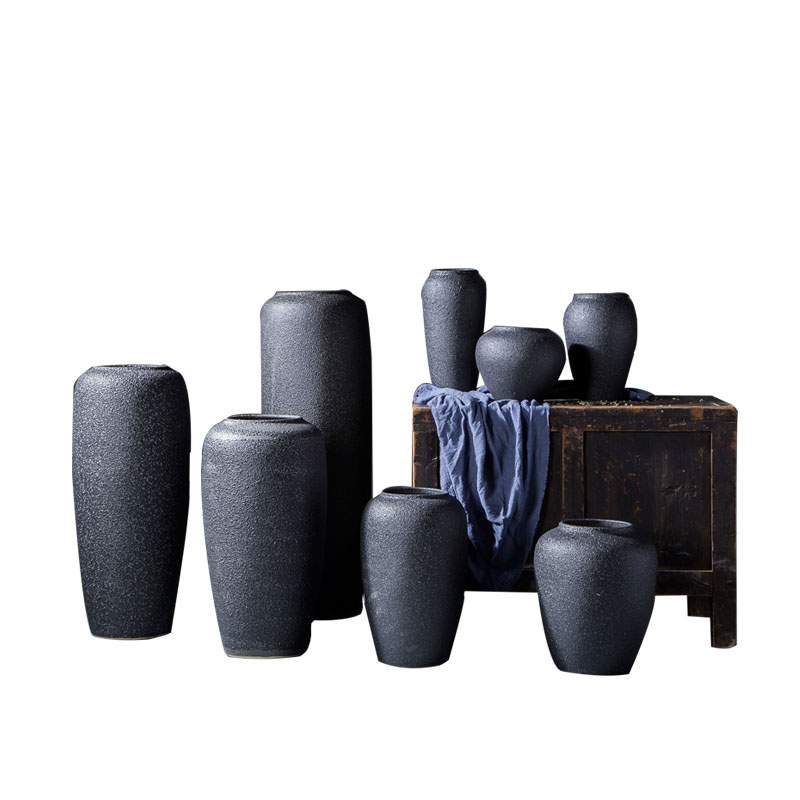Jingdezhen ceramic vase landed furnishing articles coarse pottery European contracted dry flower arrangement sitting room hotel ins creative restoring ancient ways