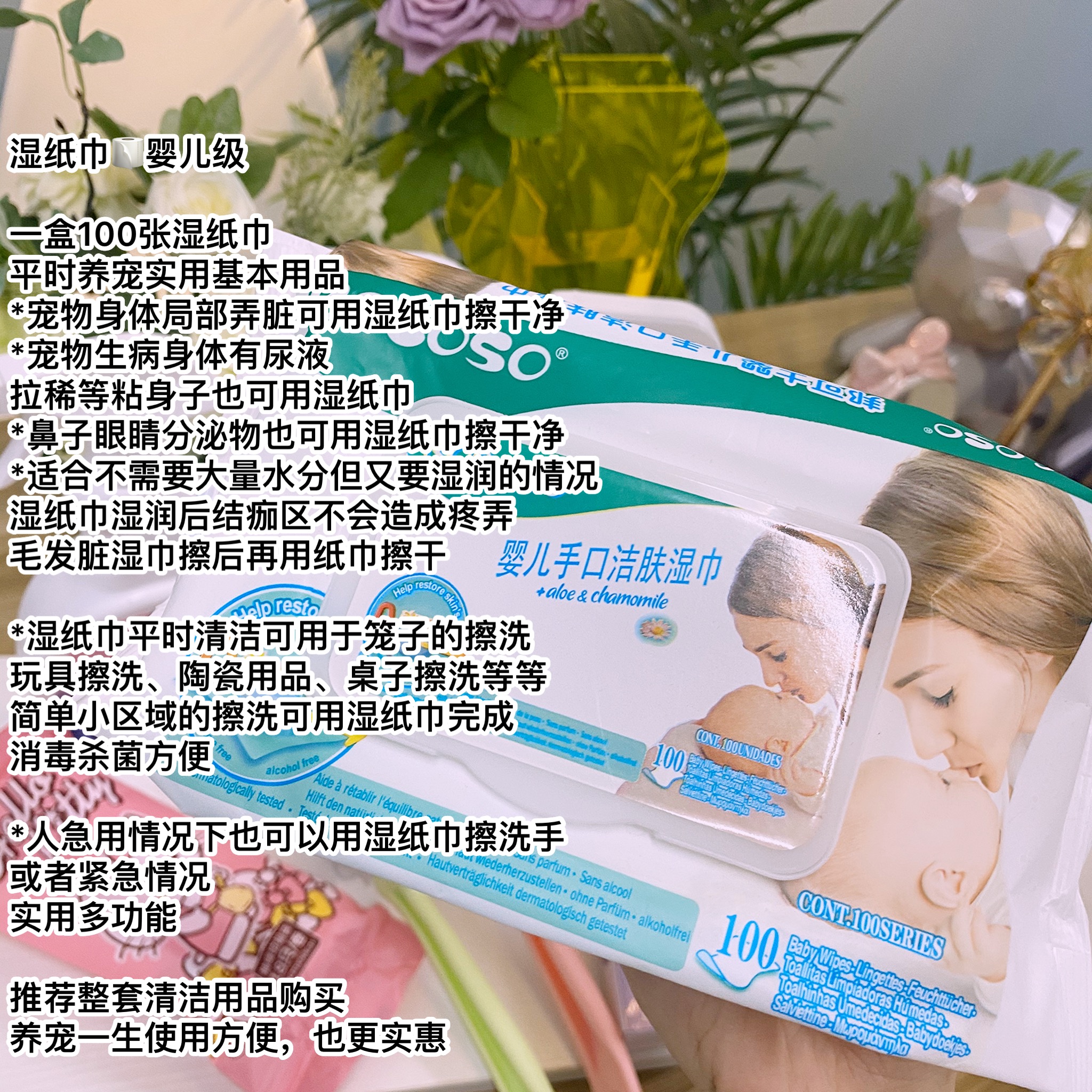 sdears adoptive daily sanitary wet paper towels 100 sheets of baby level quality thick gold silk bear hamster cat dog
