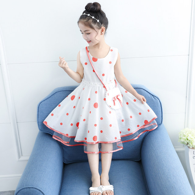 ເດັກຍິງ Summer Clothes 2024 New Korean Style Dress Super Western Style Children Backless Princess Dress Summer Little Girl Dress