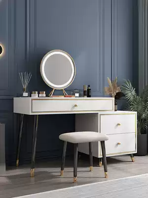 Nordic light luxury bedroom dressing table modern simple small apartment side cabinet integrated multifunctional makeup table