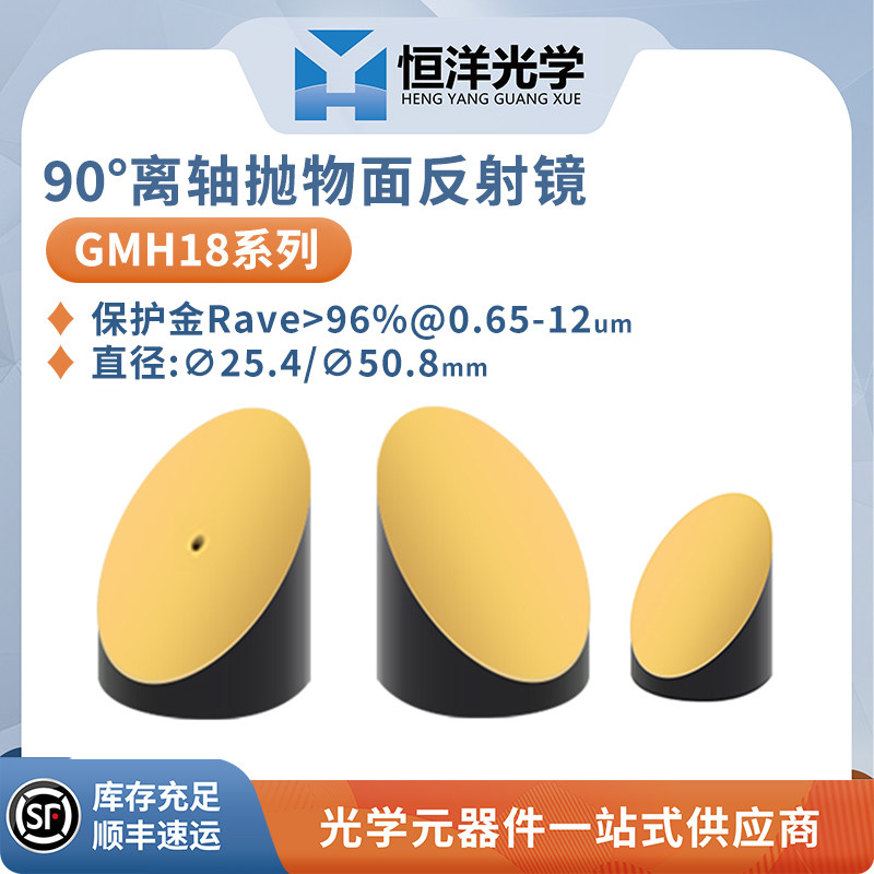 GMH18-90度离轴抛物面镜光学聚焦镜保护金膜反射镜