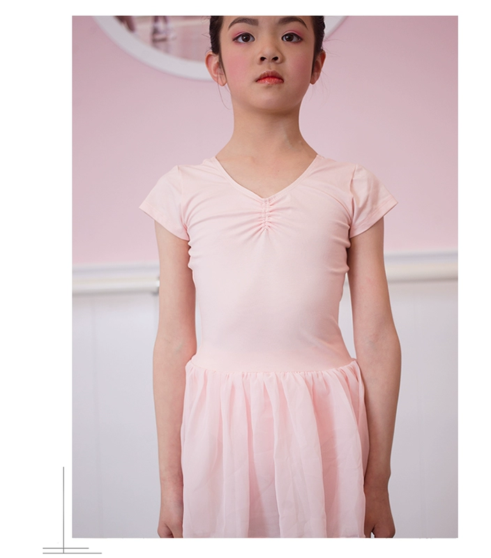 DanceYou cotton tutu quần áo trẻ em tập nhảy jumpsuit cô gái khoe sợi váy sợi mềm - Khiêu vũ / Thể dục nhịp điệu / Thể dục dụng cụ