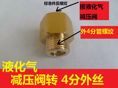 Liquefied gas pressure reducing valve with 4-point wire conversion head Gas tank interface to 4-point wire copper conversion joint