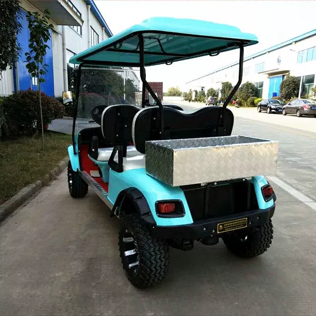 Nhà máy trực tiếp 4 hồ màu xanh điện xe golf chống nắng mùa hè pin cao bốn bánh điện thế hệ hộ gia đình - Xe đạp điện