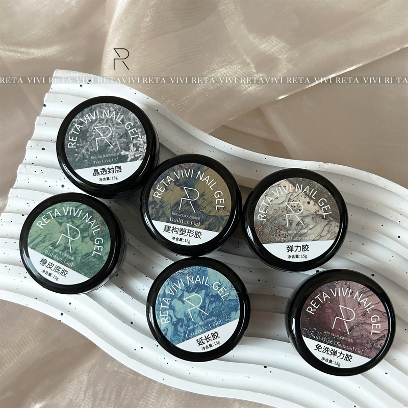 Reta Vivi Canned Functional Gel, Regular Size 15g, Base Gel for Extension, Construction, Elasticity, and Sealing