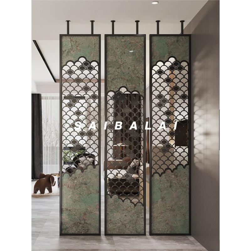 New Chinese-Style Hollow-Out Stainless Steel Screen for the Entrance Hall Facing the Main Door, High-End 2026 New Model Partition for the Living Room