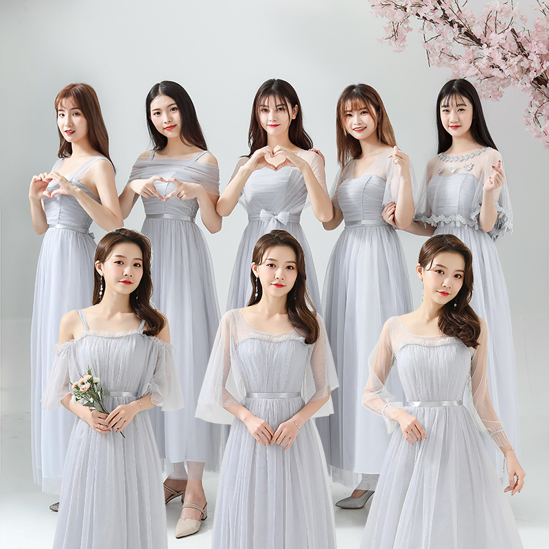 Bridesmaid Dress Sister Group 2026 Spring and Summer New Long Slim-Fit Elegant Graduation Chorus Performance Dress
