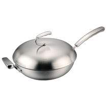 Shunfa 30cm door double handle wok three-layer steel uncoated 304 stainless steel induction cooker Universal