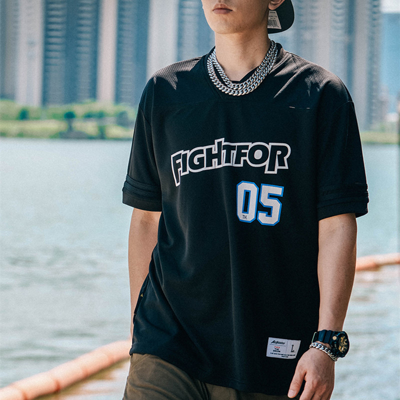 ACTIONS American Tide Brand Rugby Men and Women Couples Leisure Sports Loose Breathable Short Sleeve T-Shirt