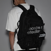 MoStwantedlab MEN AND WOMEN OUTDOOR STREET Outdoor Street Casual Multifunctional Large Capacity Multi-Pocket Double Shoulder Backpack Satchel Bag