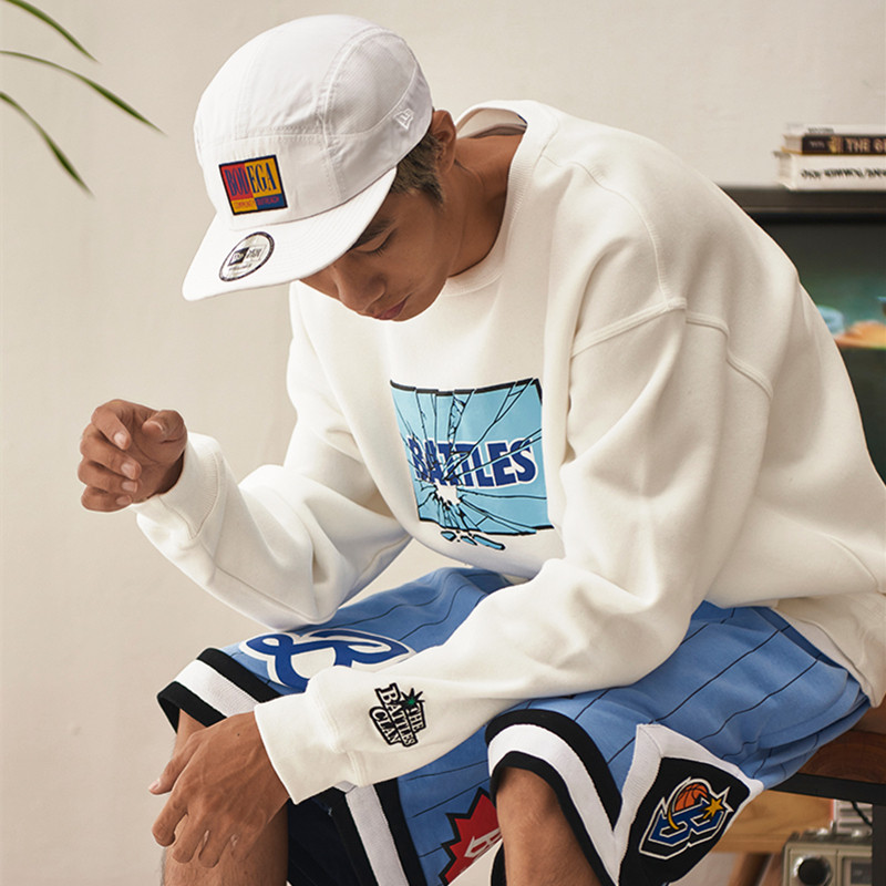 Battles Hip Hop Street Dance Tide printed male and female couples leisure sports loose and round collar coat