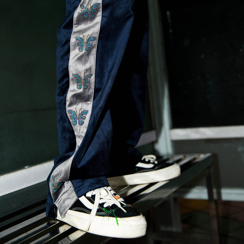 EVILNIGHT Hip Hop Street Dance Tide Card Side Stripe Scalping Straight Cylinder Casual Pants Loose 100 Hitch Velvet Long Pants