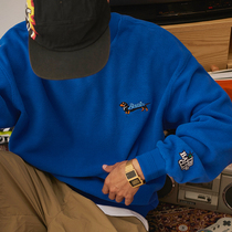 BATTLES hip-hop trendy brand polar fleece embroidery warm sweater for men and women casual sports all-match long-sleeved jacket