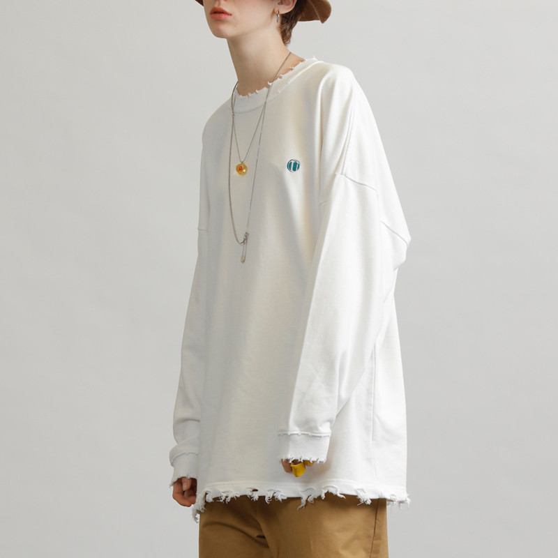 UNVESNO retro for old days Tide Cards Lovers Downswing Disrupts Undershirt Long Sleeves 100 Hitch Set Head Casual Blouse