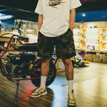 PHEW hip-hop street fashion brand embroidered camouflage American sports shorts for men and women loose and versatile five-point casual pants