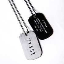 714street Metal Lettering Dog Signs Military Tide Card Necklace Men And Women Trends Accessories Lovers Gift Pendant