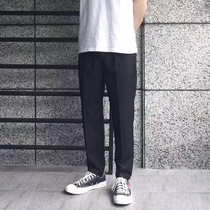 BASIC MODE BLANCHING SUIT KOREAN VERSION 90% PANTS BLACK LONG PANTS MALE AND FEMALE BRIEF 100 LAP RESISTANT Conical Pants