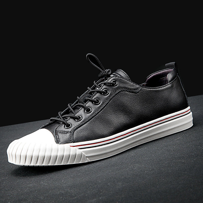 European station men's shoes leather board shoes 2022 summer British trend shoes shell head men's all-match casual shoes