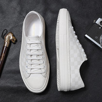 European station small white shoes male genuine leather skin shoes mens casual shoes in summer skeleton shoes