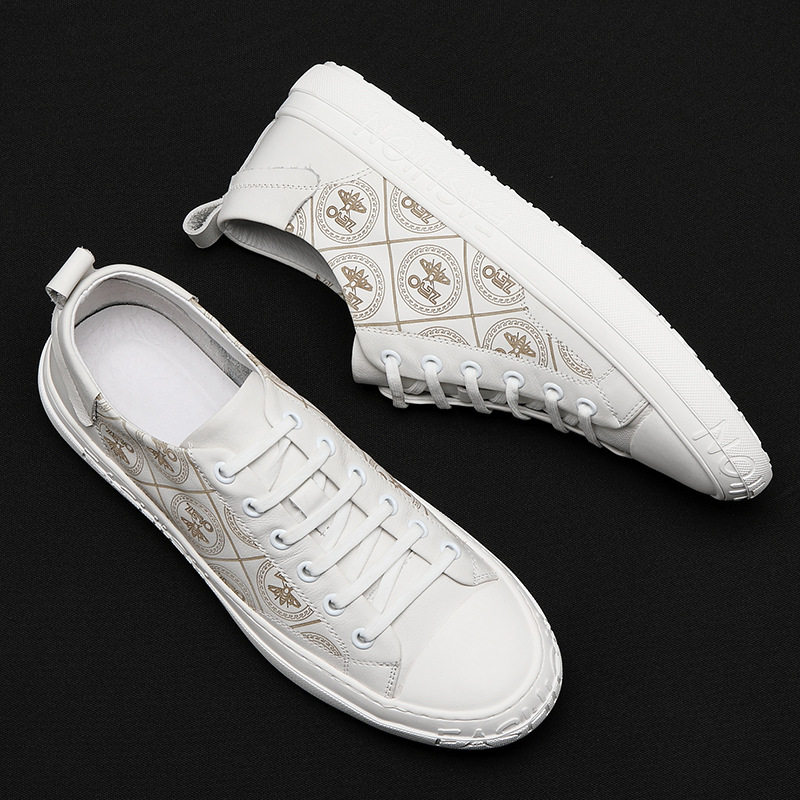 European station men's shoes leather casual sneakers 2022 summer new breathable wild sports small white shoes trend