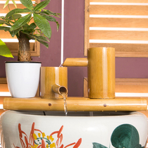 Rockery stacked water waterfall Courtyard landscaping Bamboo steak fish tank Stone trough Decorative ornaments Living room office Creative crafts