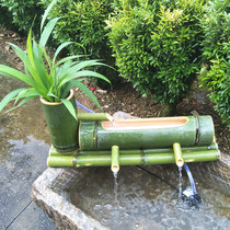 Bamboo running water device Villa garden Fountain Landscaping Lucky ornaments Stone trough Fish tank Humidification filter Living room decorations