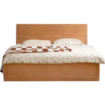 Genji Muyu solid wood bed modern simple cherry wood drawer home box bed bedroom air pressure storage high box bed