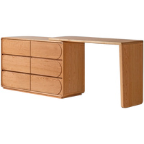 Genji Wood Language Solid Wood Dressing Table Home Bedroom Retro Dressing Table Modern Simple Cherry Wood Bucket Dressing Table
