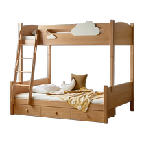 Solid wood bed on bed in Yuan wood bed on bed in bed in Nordic household child bed combined high and low bed